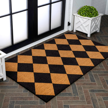 Paige Modern Classic Diamond-patterned Coir Area Rug